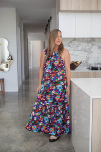 Lara Dress | Abstract Floral - 100% Cotton