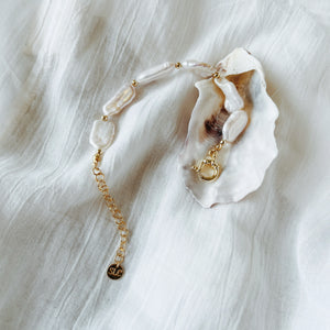 Gathered Pearl Bracelet - Gold