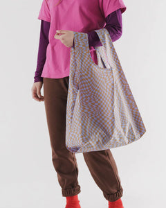 BAGGU Reusable Bag | Lavender Trippy Checker